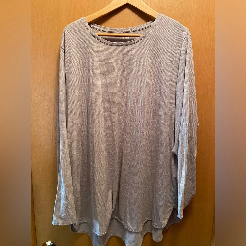 Lands’ End Moisture Wicking Long Sleeve Curved Hem Tunic women’s plus size 3X
